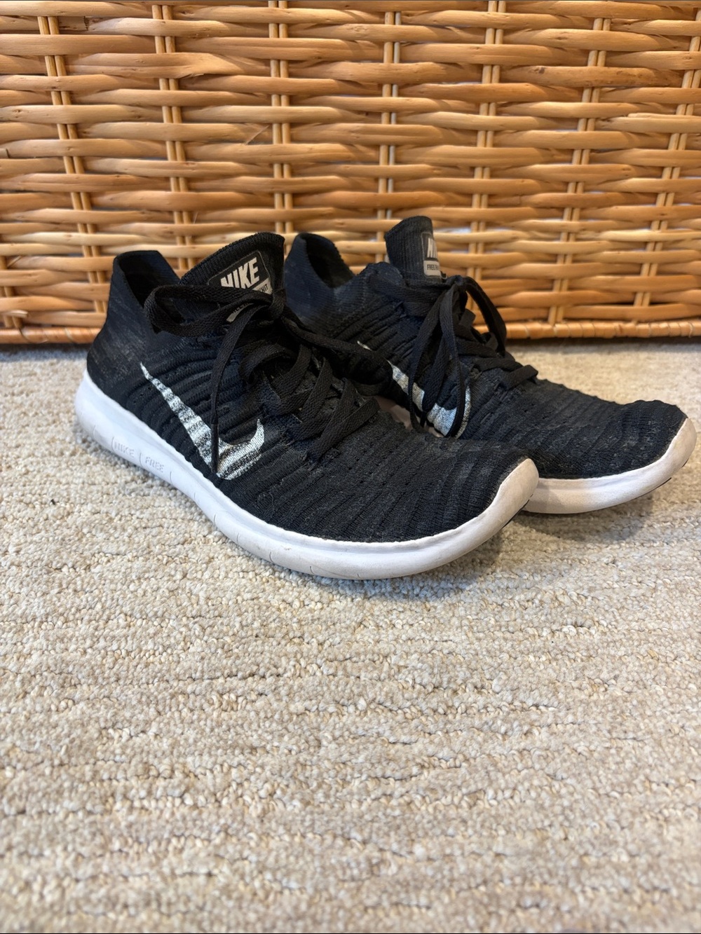 Nike Black and White Knit Athletic Sneakers
